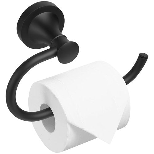 BRASEEY Black Toilet Paper Holder, Bathroom Toilet Tissue Roll Holder Hanger, Matte Black Towel Paper Holder for Bathroom, Wall Mount Bathroom Hardware Accessories