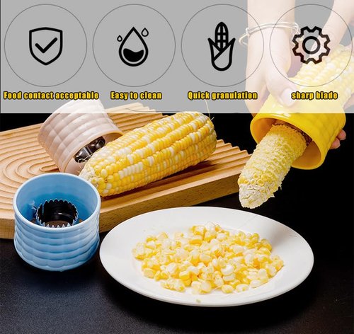 Manual Corn Kernel Remover - Stainless Steel Corn Stripper Tool for Effortless Kernel Removal（Pink)
