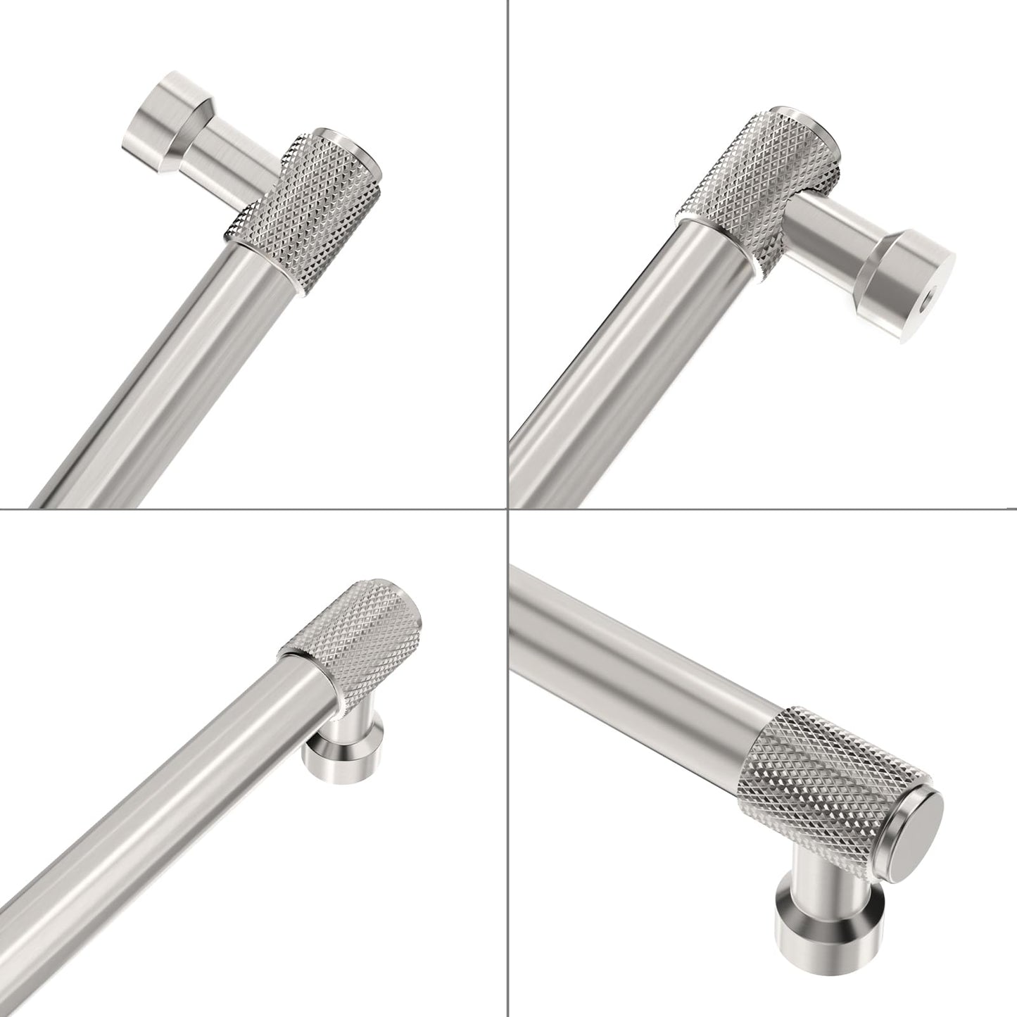 9BUILD 10 Pack Knurled Cabinet Pulls 7.5 Inch Brushed Satin Nickel Kitchen Cabinet Handles Cabinet Hardware Kitchen Handles for Cabinets Nickel Dresser Pulls Drawer Handle