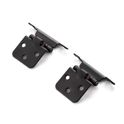 Ravinte 60 Pack (30 Pairs) 1/2" Overlay (Variable) Cabinet Hinges, Self-Closing Semi-Concealed Face Mount, Matte Black Decorative Hardware with Door Bumpers for Kitchen & Cupboard Doors