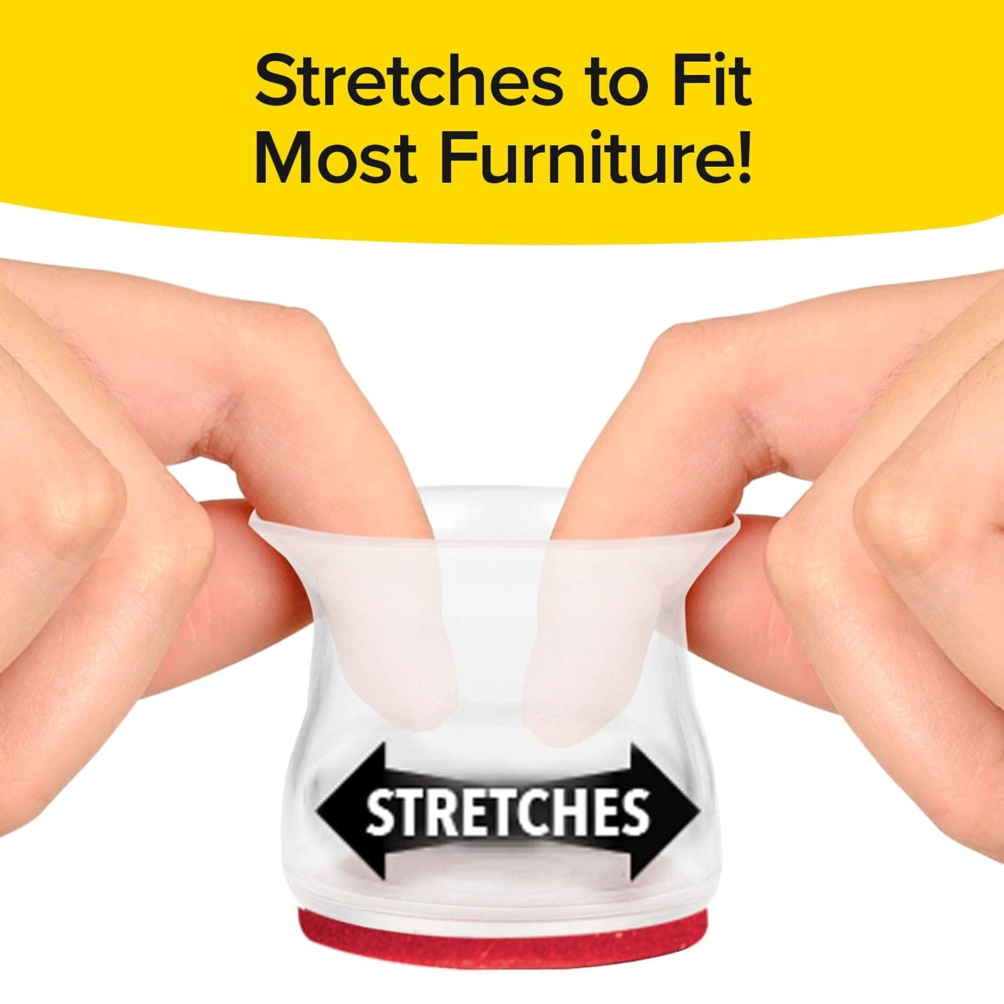 Ruby Sliders As Seen On TV by BulbHead - Red Means They’re Authentic - Premium Chair Covers Protect Hardwood & Tile Floors - Fits Most Furniture Leg Sizes & Shapes ,Clear- 8 Count (Pack of 6)