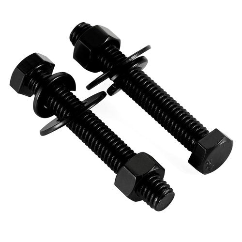 1/4-20 x 3 Hex Head Screws Bolts, Nuts, Flat & Lock Washers, Fully Threaded, Stainless Steel 18-8, Black Finish, 8 Sets