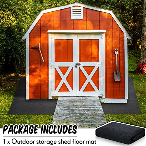 Haull Outdoor Storage Shed Floor Moat Waterproof Outdoor Carport Mat Thickened Soft Patio Furniture Pad Washable with Non Slip Backing, Storage Shed Not Included(6 x 8.2 ft)