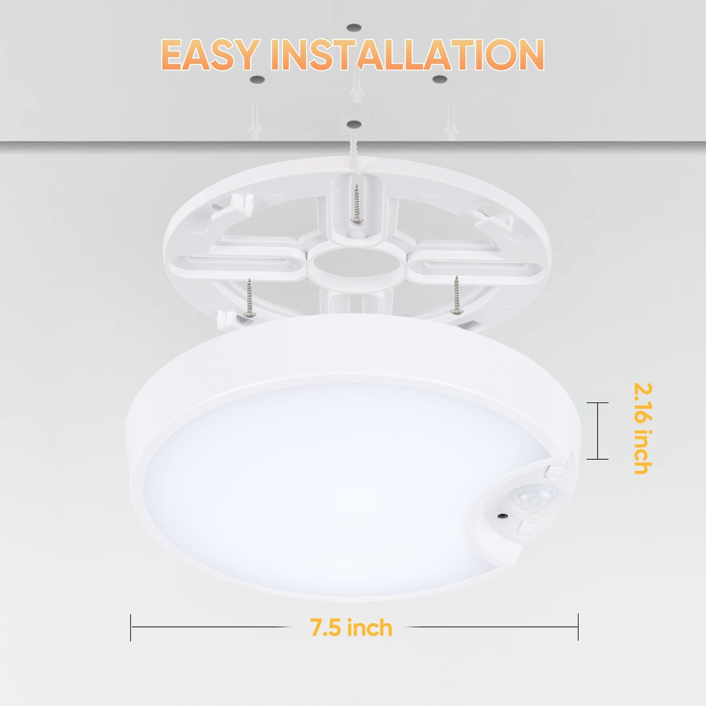 DJBoomy Motion Sensor Ceiling Light Indoor: Rechargeable Wireless Closet Light with Remote for Pantry Hallway Stair Laundry Room