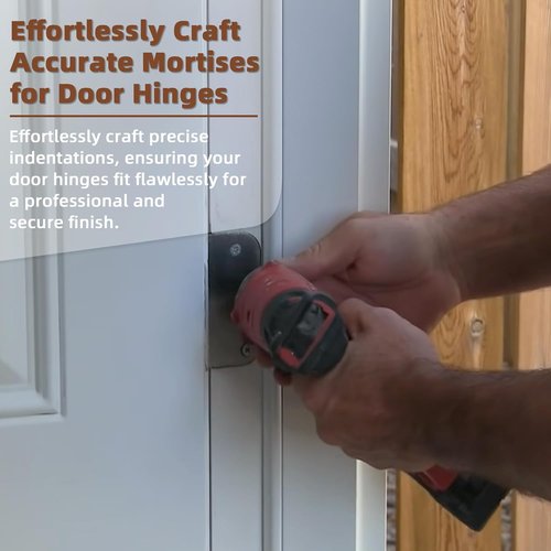 Door Jamb Hinge Jig Compatible with 8 Sizes from 2-1/2" to 6" and 5 Door Thickness from 1-3/8" to 2-1/2", Precise Efficient Hinge Installation (Red)
