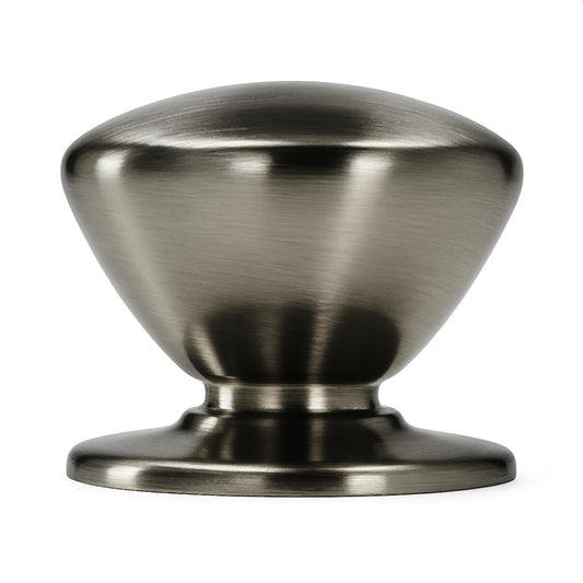 trust4care 2-Pack Extra Large Brushed Satin Nickel Bi-fold Closet Dummy Door Knobs with Wide Base Backplate, Brass Pantry Wardrobe Dresser Cabinet Doorknobs, 1-3/5“ Bathroom Drawer Pulls Handles