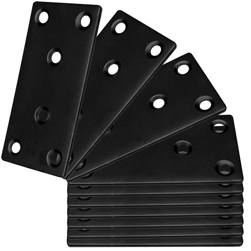 REDOVANT 20PCS Black Flat Mending Plates, 2Inch Stainless Steel Straight Mending Joining Plates, Heavy Duty Metal Brackets for Brace, Repair Fixing Bracket Plates for Wood Furniture Fence Bookcase