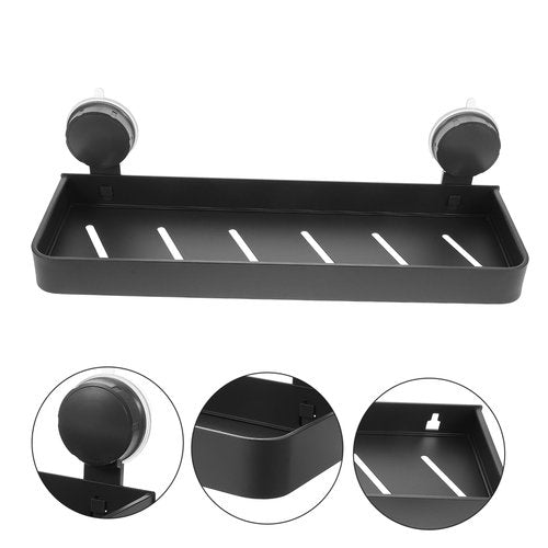 Bathroom Suction Cup Storage Rack Wall Mounted Organizer for Toiletries Makeup No Drilling Required Modern Finish for Smooth Surfaces Versatile and Easy Installation