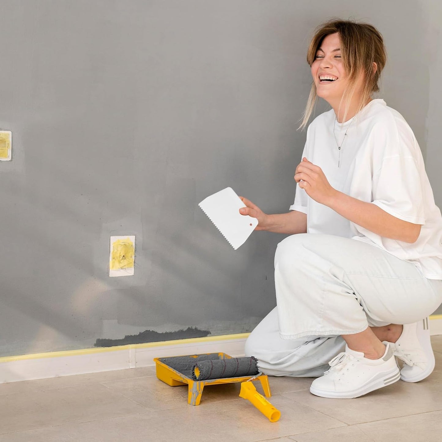 YGHSZ adhesive spreader notched Glue Spreader adhesive barrier spreader plastic trowel notched 3/16 Inch Inch Tooth, Hardwood Flooring Spreader spread epoxy (6 Pack)