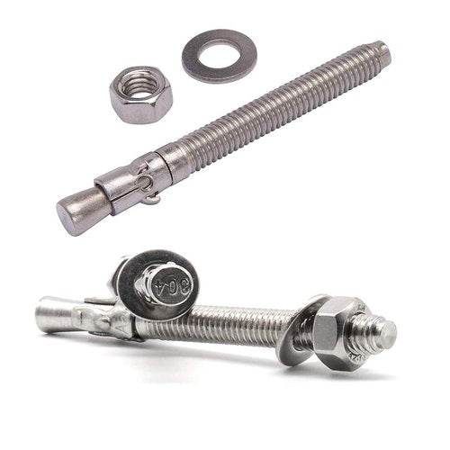 Levanco 3/8" X 3" Concrete Anchor, 304 Stainless Wedge Anchor with Excellent Anti-Rust Performance, 304(18-8) Stainless Steel Concrete Anchors and Screws Kit (10pcs)