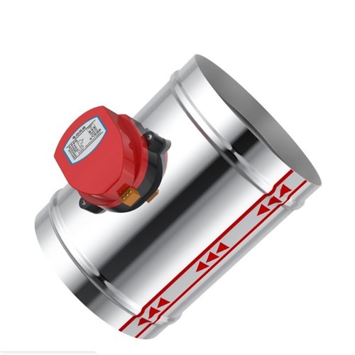 220V 24V 12V 1Nm Actuator Air Damper Valve Electric Air Duct Motorized Damper Ventilation Pipe Valve 60-200mm Stainless Steel(100MM,DC24V)