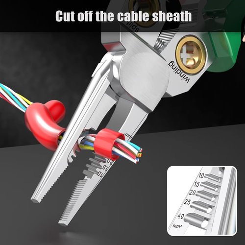 2025 Upgrade 8 in 1 Wire Stripping Pliers,Premium 8 in 1 Wire Stripper with Voltage Tester,Multifunctional Professional Wire Stripper Electrical Pliers for Wire Cutting Pulling Scraping and Pressing