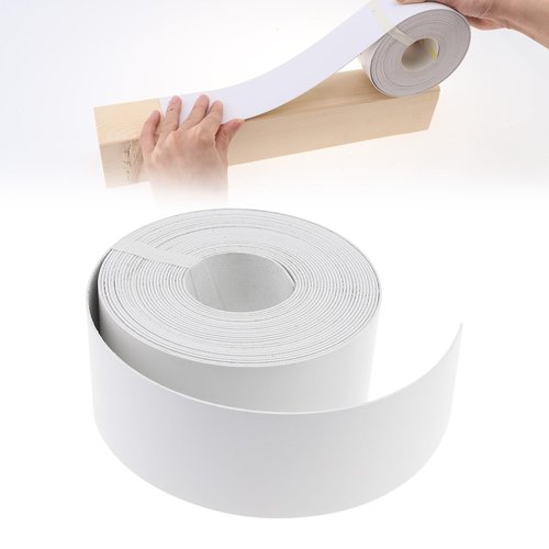 PNXKTXO 2-3/16 inch * 50 Ft PVC Edge Banding Hot Melt Adhesive Pre-Glued Veneer Edging White for Plywood Table 5.5 cm * 15m Cabinet Edges