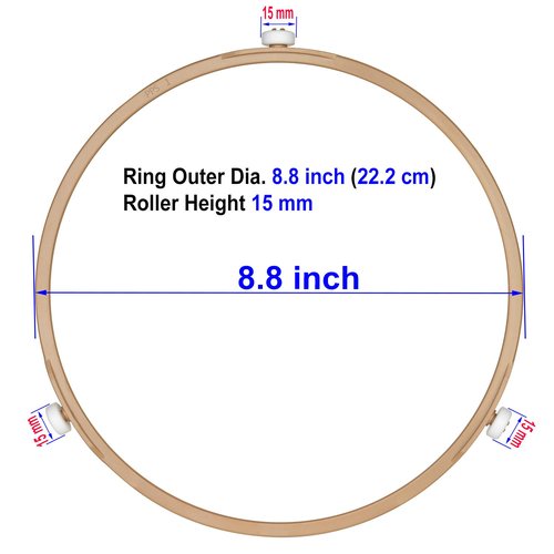 8.8" Microwave Turntable Ring with 15 mm Rollers, Microwave Oven Tray Support, Glass Plate Rotating Roller Ring, Ring Outer Diameter 8.8 inch (22.2 cm), Roller Height 15 mm