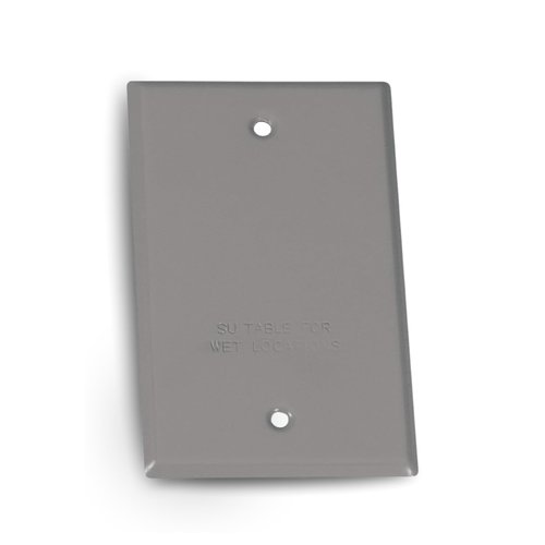 SIGMA ENGINEERED SOLUTIONS 14240 Weatherproof Outdoor Rectangular Cover Plate for Outlet Boxes, Gray, Metal, 1-Gang, 1-Pack