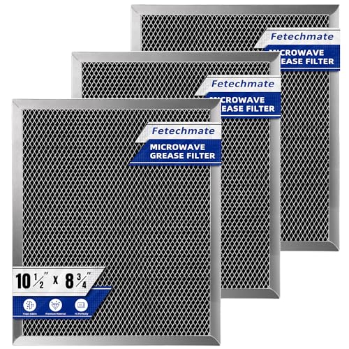 Fetechmate 3-Pack 41F Charcoal Range Hood Filter 8.75 x 10.5 in Replacement Alumin Mesh