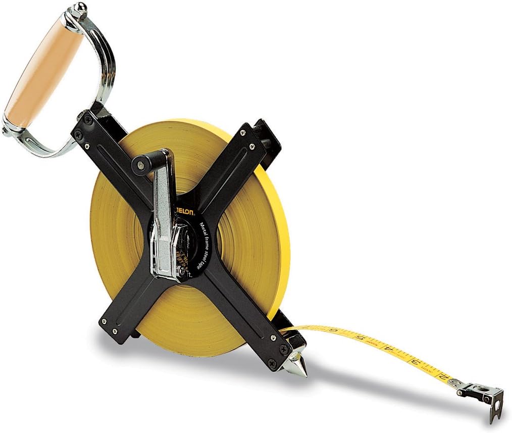 Komelon N6300 300-Feet Open Reel Metal Frame Long Steel Tape Measure
