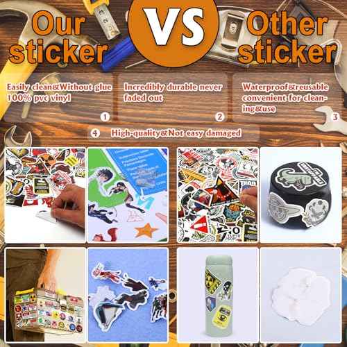 Arme 400 Pcs Hard Hat Stickers, Welding Stickers for Men&Adults Helmet, 100% Vinyl Helmet Sticker Construction Electrician Ironworker Oilfield Pipeliner Sticker for Funny Hard Hat Decor for Adults