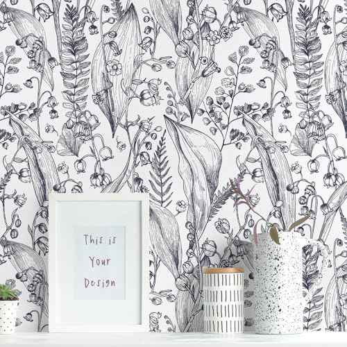 Livebor Peel and Stick Wallpaper - Boho Floral Leaf Contact Paper - 15.7"x196.8" Self-Adhesive Removable Decorative