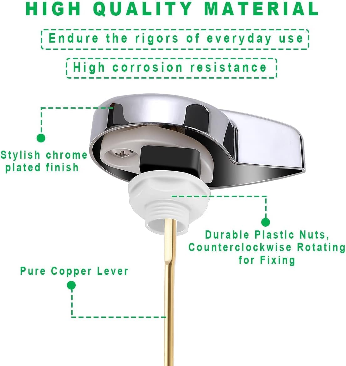 PDFans Side Mount Toilet Tank Flush Lever Handle for Toilets