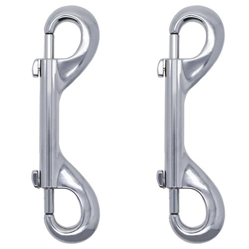Double Ended Bolt Snaps Hook Heavy Duty Trigger Clips Chain Metal Clips Sliver 4.7 Inch 2pcs