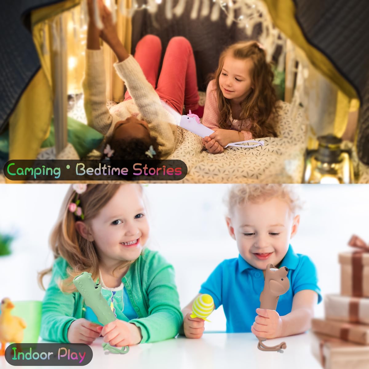 LEDHOLYT Kids Flashlight - Cute Silicone Alligator Toy Light with Adjustable Brightness, Safe & Durable Design, USB-C Charging, Birthday Gift for Ages 3+ Boys Girls Children