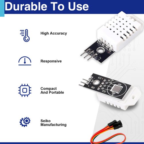 6 Set Digital Temperature and Humidity Sensor Module Compatible with DHT22/AM2302, 3.3V-5V with Dupont Wires Humidity Measure Range 0%-100% (±2%) Temperature Measure Range -40-80℃ (±0.5℃) Celsius