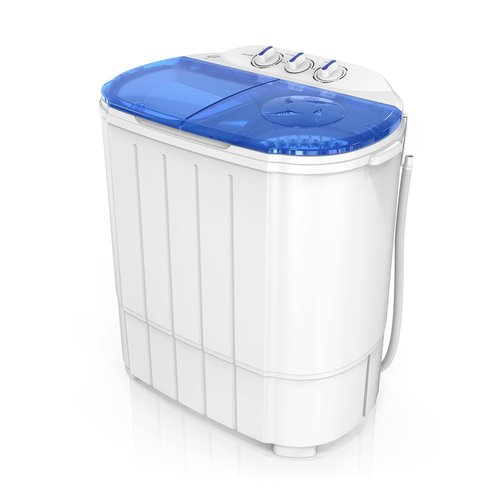 ROVSUN 11LBS Portable Washing Machine, Electric Washer and Dryer Combo with Washer(7lbs) & Spiner(4lbs) & Gravity Draining for Home RV Camping Dorm College Apartment