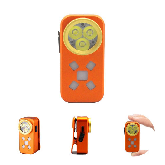 FOSFIS Rechargeable EDC Flashlight, 500 Lumens Portable Clip On Light, Pocket Flashlights Rechargeable, IP68 Waterproof Mini EDC Light for Signaling, Camping, Emergency (Orange)