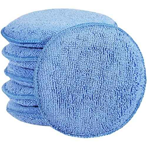 Microfiber Wax Applicator Pads, Car Wax Applicator, Buffing & Detail Polishing Foam Pads for Car Cleaning and Fine Polishing (5" Diameter, 6 Pack)¡¦