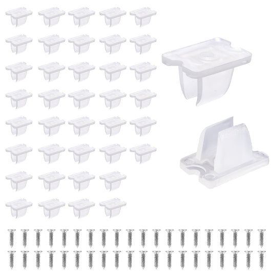 lasuroa 40pcs LED Light Strip Mounting Clips, Fixing Clamps with Screws Mounting Brackets for 5mm to 6mm Neon & LED Strips Rope Ideal for Home and DIY Lighting Projects