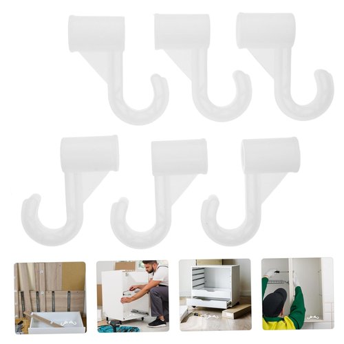 BUGUUYO 6 Pcs Heavy Duty Closet Rod Bracket Sturdy Multi Purpose Clothes Rod Holder for Effortless Bedroom Organization and Enhanced Storage