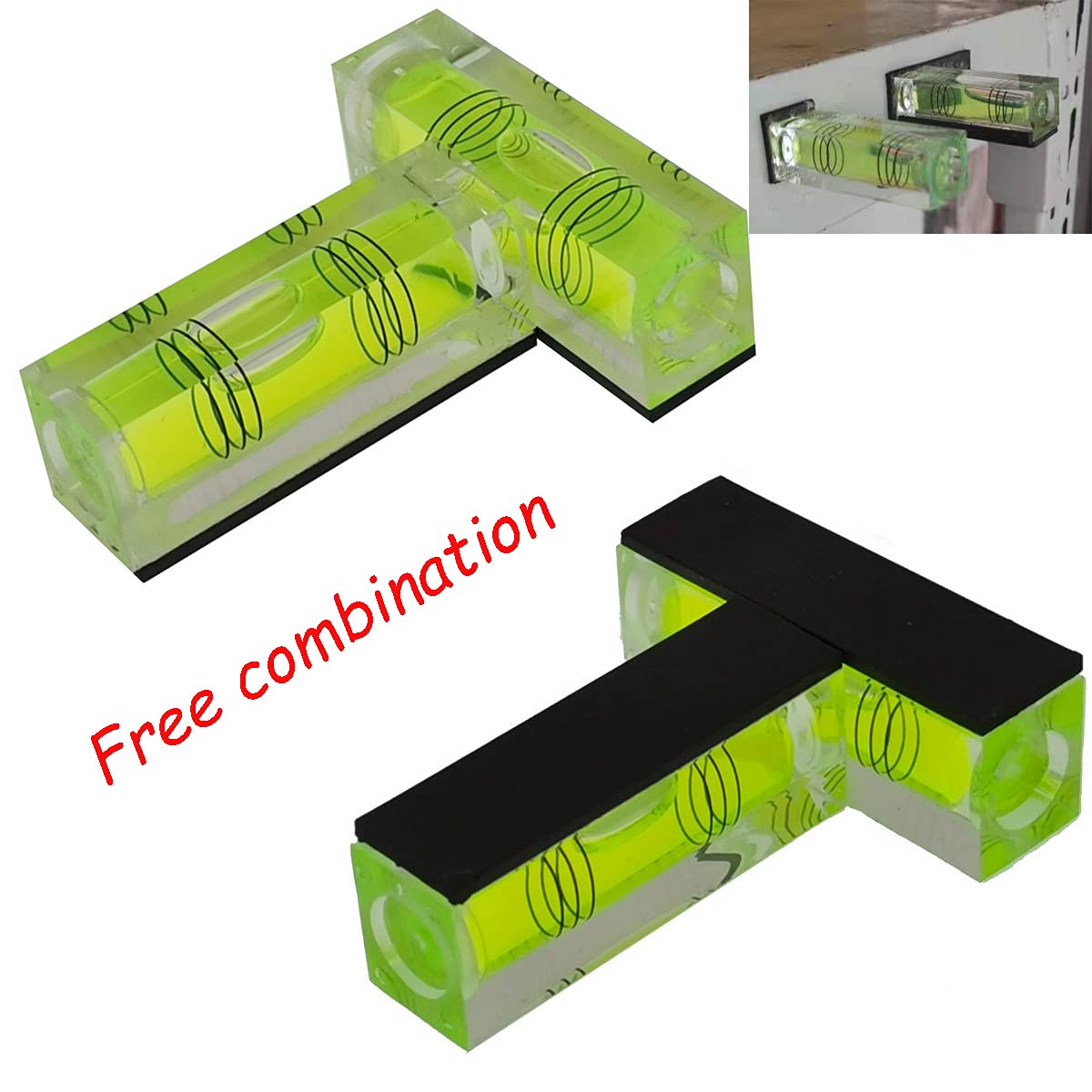 Small Bubble Level Tool Mini rectangle Three Line Horizontal Pearl 522015