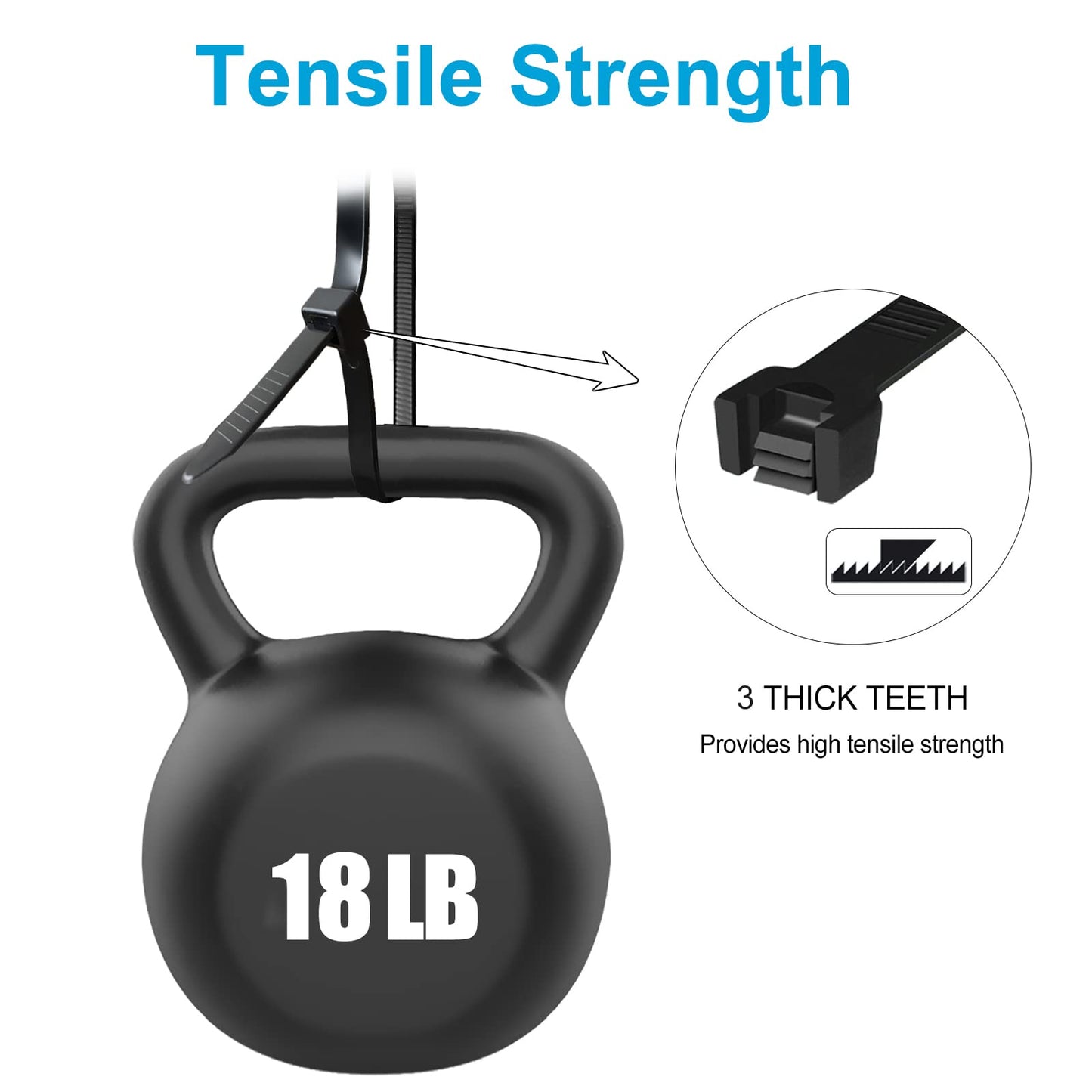 Zip Ties 4 inch, Small Zip Ties with 18 lb Tensile Strength, Black, 1000 Pack, by Tantti Supply