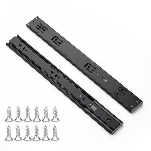 Ravinte 22 Inch Soft Close Drawer Slides 10 Pairs 20 Pack Black Full Extension Ball Bearing Drawer Glide Side Mount