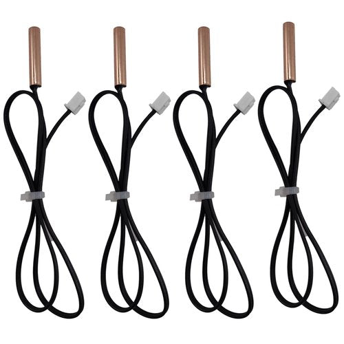 4 Pcs 10K NTC Thermistor Probe 15.7Inch, Air Conditioner Temperature Temp Sensor, Copper Sensitive Temperature Temp Sensor for Air Conditioner.