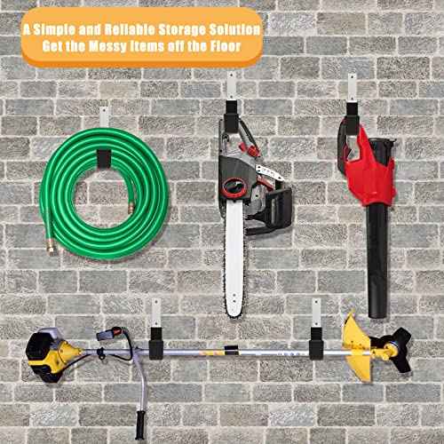 Heavy Duty Utility Hooks for Storage Wall Mount,Garage Wall Hooks for Hose, Bike, Ladder, Chainsaw, Leaf Blower Hanger (8 Small)