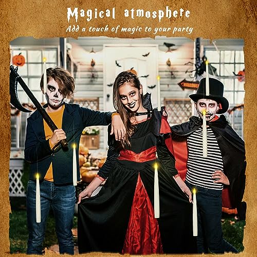 Boribim 20PCS Flameless Floating Candles with Wand Remote for Halloween Decor