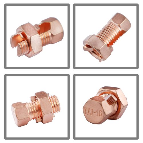Bntyok 2PCS Split Bolt Wire Connector High Strength Copper Wire Grounding Clamps for Completing Ground Bonding to Bare Wires TJ-16
