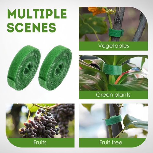 Reusable Plant Ties Tape for Climbing Plants,Tape Strap for Climbing Plants to Support Plants, Vines, Tomatoes Reusable Gardening (Black_5 PCS)
