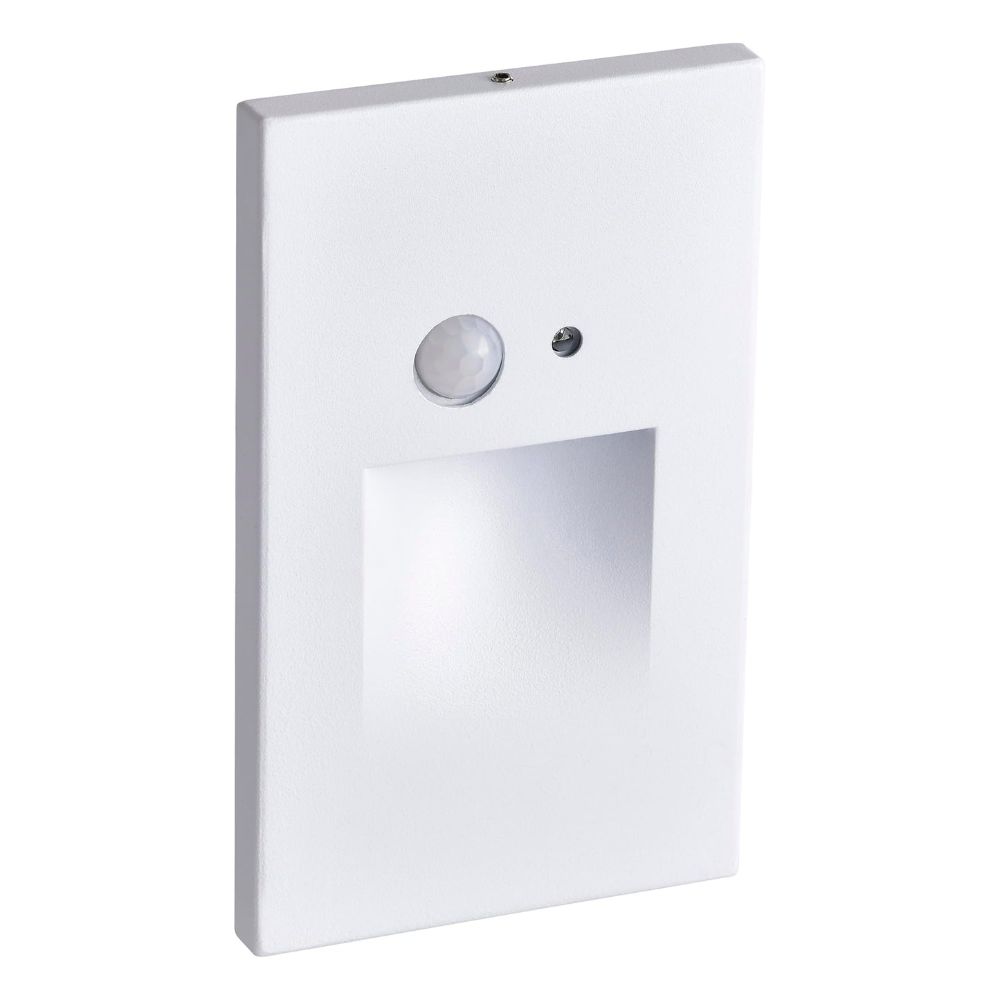 Edvivi Hardwired LED Step Light, Indoor/Outdoor 3000K White Vertical Stair Lighting Fixture with Motion and Photocell Sensor, Wet Location and Dimmable Step Lights for Stairway Pathway Patio, 1-Pack