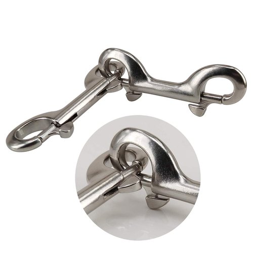 Yeebline Double Ended Bolt Snap Hook, 2-Pack 3-1/2 in 316 Stainless Steel Marine Grade Double End Trigger Snaps Metal Clips for Diving, Dog Leash, Key Chain, Horse Tack, Pet Feed Buckets