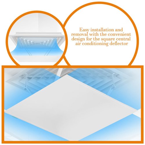 VOSAREA Air Deflector Adjustable Reusable Heat and Air Deflector for Drop Ceiling Vents RV, Home HVAC, and Ceiling Registers White