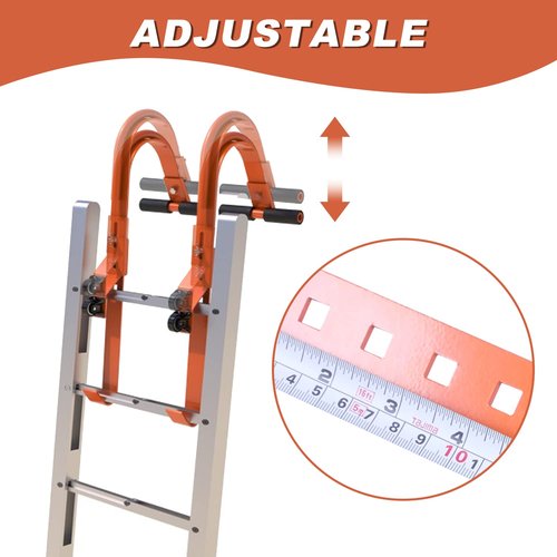 vikofan 2 Pcs Ladder Roof Hook Ridge Aluminum Ladder Stabilizer 500Lbs for Roof with Wheel for Safe and Easy Access