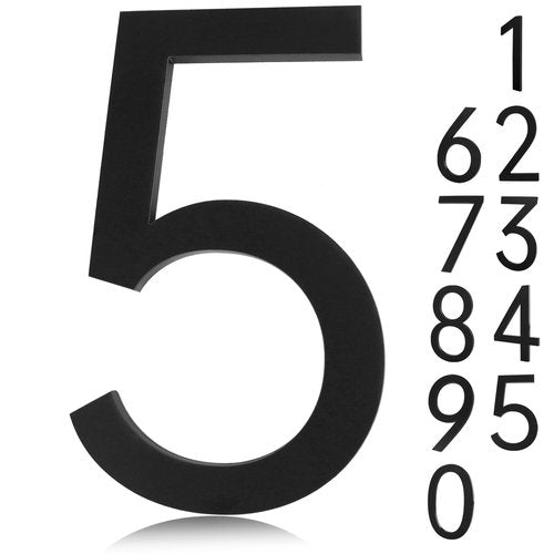 Adress Numbers - Self Adhesive 5 Inch Black Mailbox Numbers House Numbers for Apartment Door Farmhouse Mailbox Office Hotel Outside,House Numbers and Letters, Frosted Matte Black Acrylic House Number