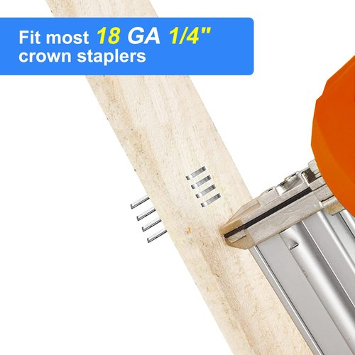 SimCos 18 Gauge 304 Stainless Steel 1/4" Narrow Crown Staples (1-1/2",1-1/4" 1", 3/4", 1/2"), Assorted 1600 Counts for 18 GA Pneumatic or Electric Stapler or Staple Gun,Project Pack