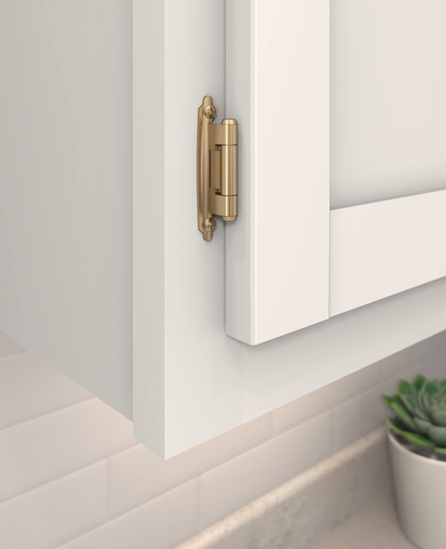Amerock BPR7629CZ | Face Frame Cabinet Hinge | Variable Overlay Self Closing Face Mount | Champagne Bronze | Kitchen Cabinet Door Hinge | 1 Pair/2 Pack | Functional Hardware