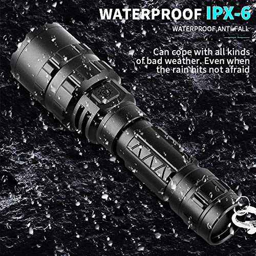 BESTSUN Tactical Flashlights Rechargeable 3000 High Lumen Super Bright LED Flashlight 5 Modes Weapon Light with Picatinny Offset Mount and Pressure Switch, USB Cable Included
