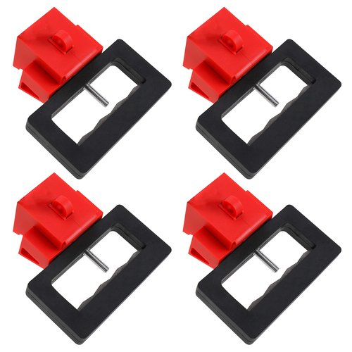RealPlus Circuit Breaker Lockout Device, 4 Pack 480/600 Volt Clamp-on Single Pole Breaker Lock Out Device, Extra Large