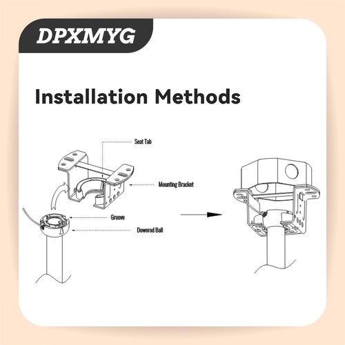 DPXMYG 10 inch Black Ceiling Fan Downrod with Ball Head, Downrod for Ceiling Fan, 1 inch Outside Diameter, Suitable for a Wide Range of Fans (with Ball Head, Not Threaded)